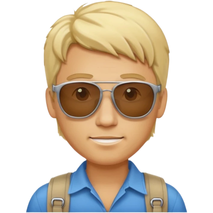 Blond man tourist emoji