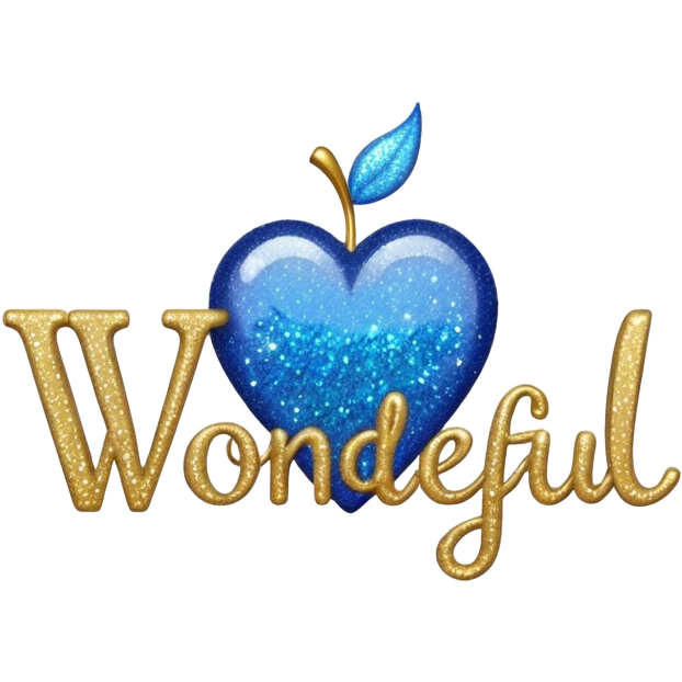 The word wonderful with glitter emoji