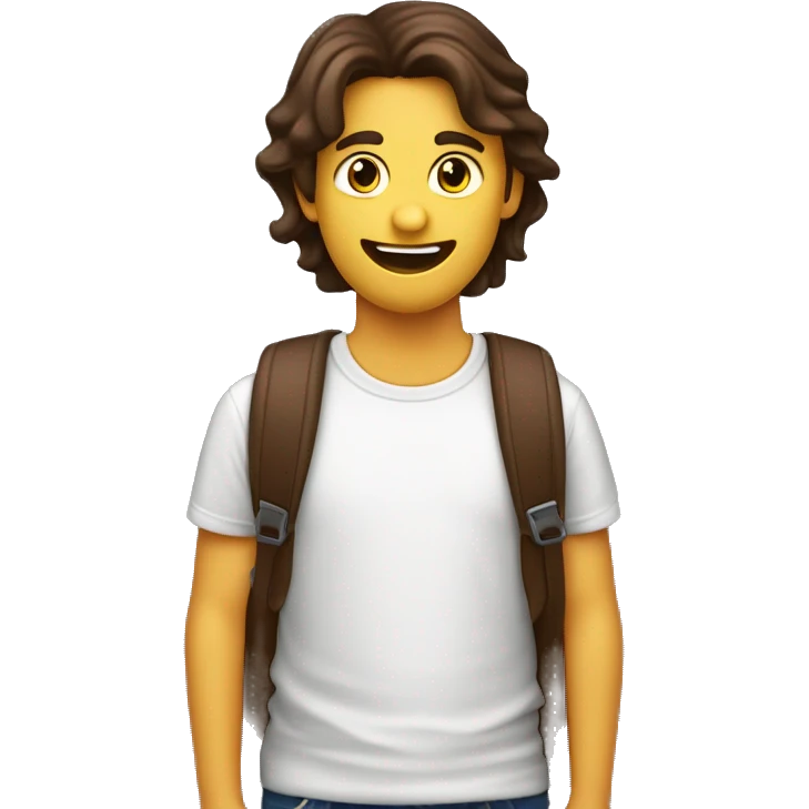 Dunkelhaariger lächelnder kleiner Junge mit Schokolade am Mund emoji