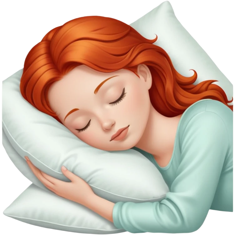 sleeping beauty The redhead white girl with a silk pillow emoji