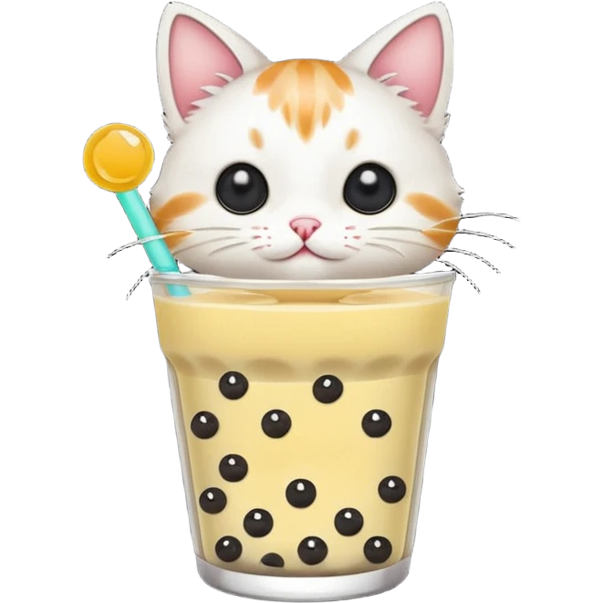 Cat as a boba drink  emoji