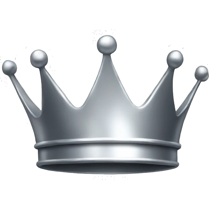 Shiny silver crown emoji