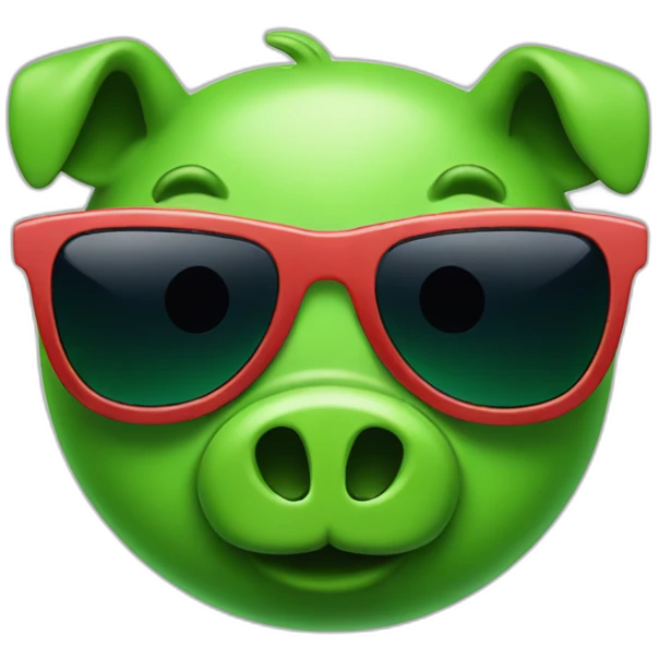 green piggy face with sunglasses emoji