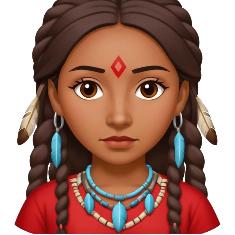 realistic Native American woman in a red OKLAHOMA shirt emoji