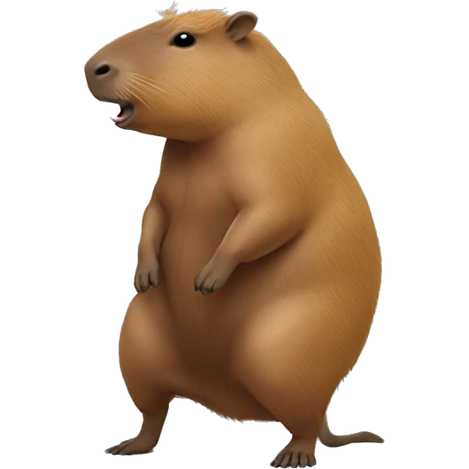Realistic capybara twerking  emoji