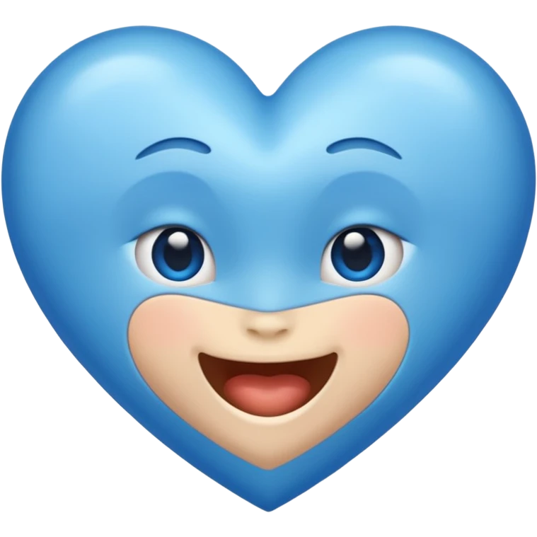 Blue heart with emotions emoji