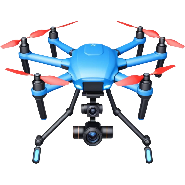cinematic camera drone object icon, 3-axis gimbal stabilized camera, large lens, carbon fiber arms, glowing status lights, 3D cartoon, mobile game icon style, centered, clean background, no text, no watermark
  emoji