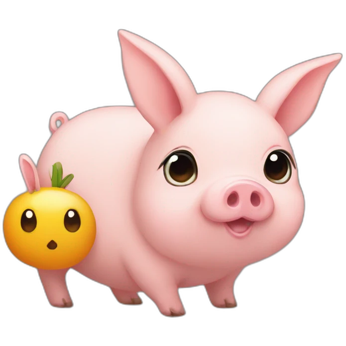Pig bunny emoji