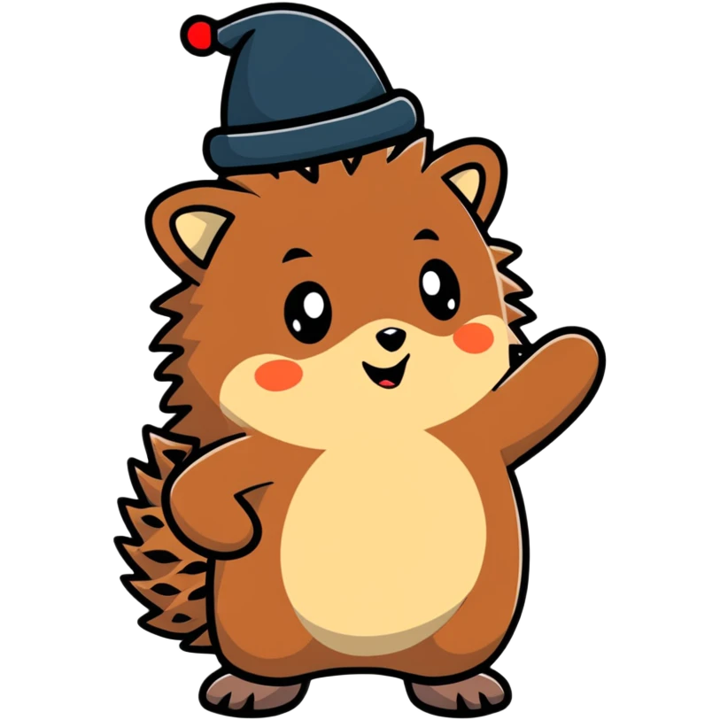 hedgehog taking off a hat emoji