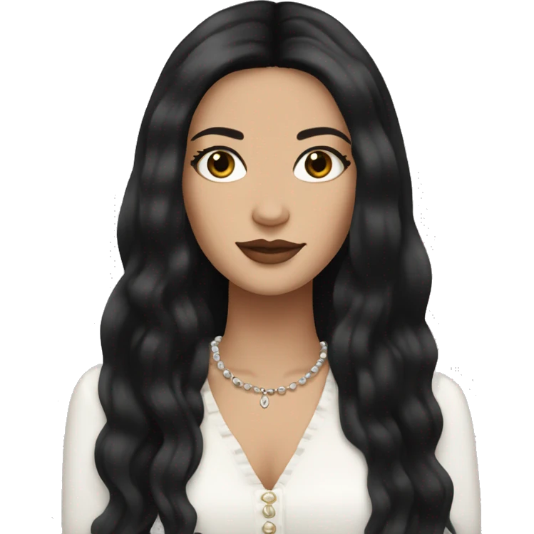 Chanel white girl with long black hair  emoji
