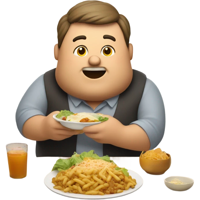 Fat man eating emoji