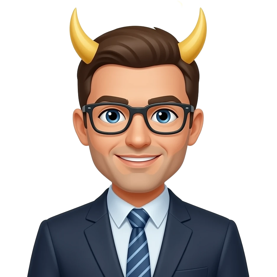 Tech support boss with halo and horns coming out of the halo emoji