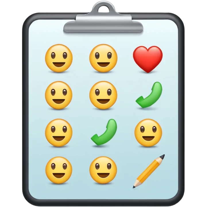 Checklist with the work "Gesundheit" on the top emoji