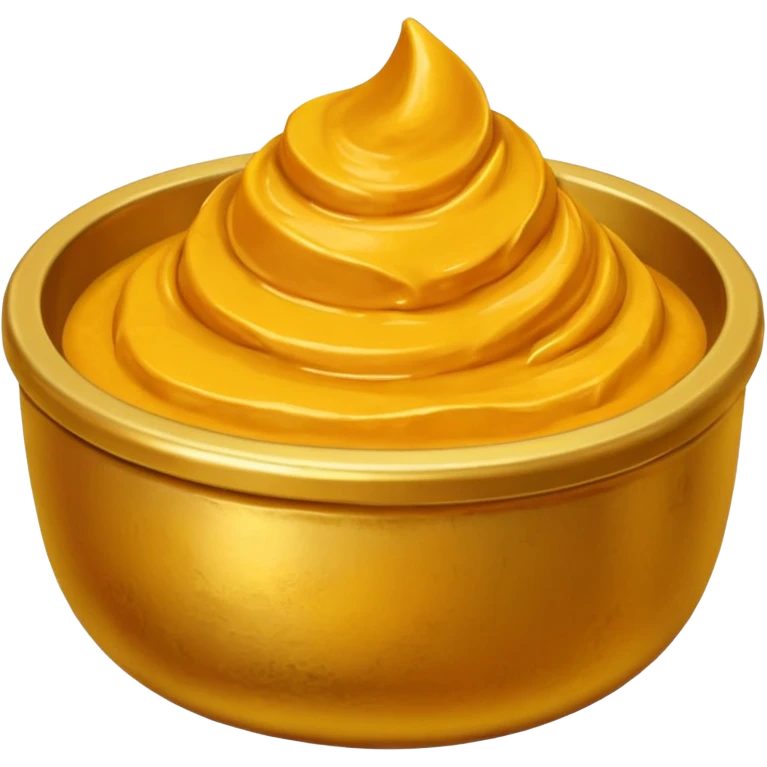 Thick Turmeric paste in a golden metal bowl emoji