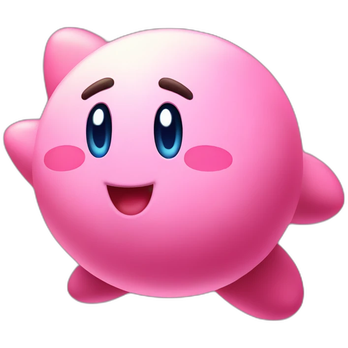 cute hapoy classic Kirby jumping emoji