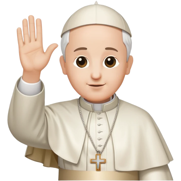 Pope blessing crowd with raised hand emoji