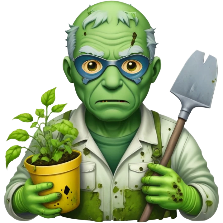 Toxic Gardener old Bob kill weeds from the toxic avenger emoji