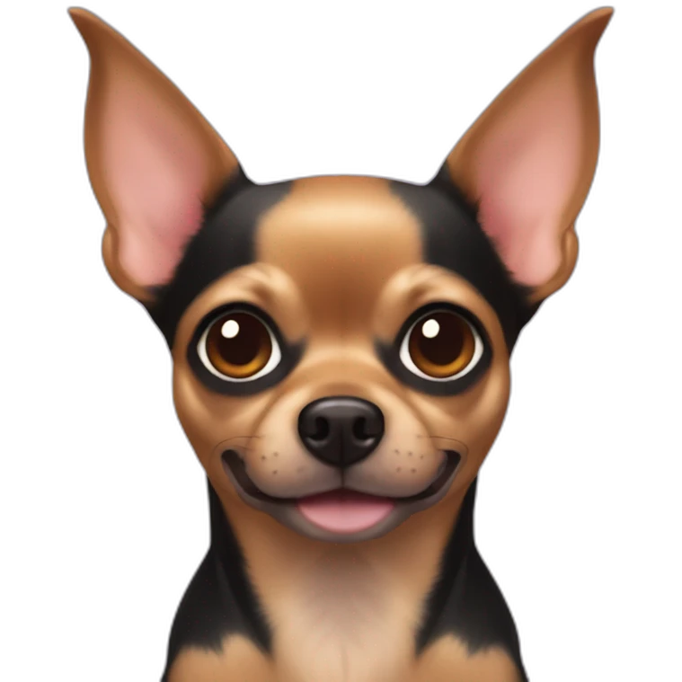 black chihuahua tan ears devil horns emoji