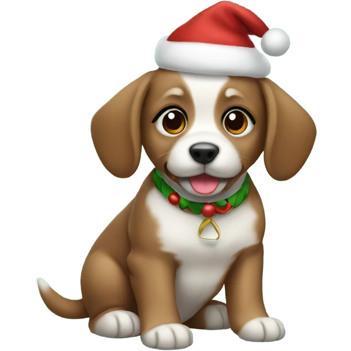 Christmas puppy emoji