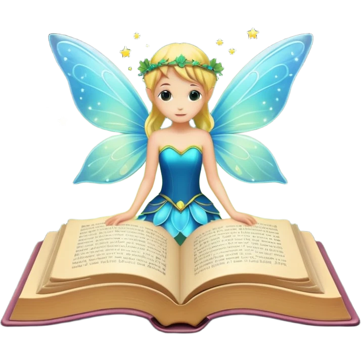 closed book with a fairy silhouette and glowing edges emoji