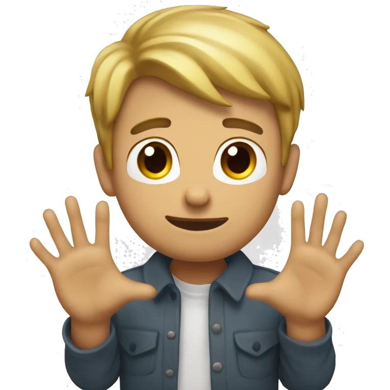 Felx showing eart with his hands emoji