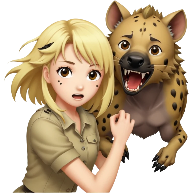 Hyena killing blonde hair anime girl emoji