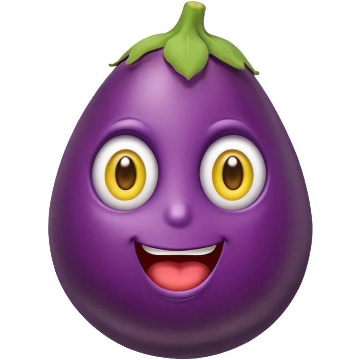 eggplant emoji and the face with the crazy look emoji emoji