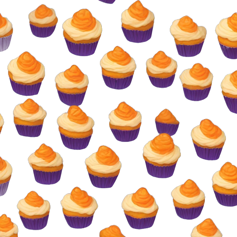 Happy orange cupcake emoji