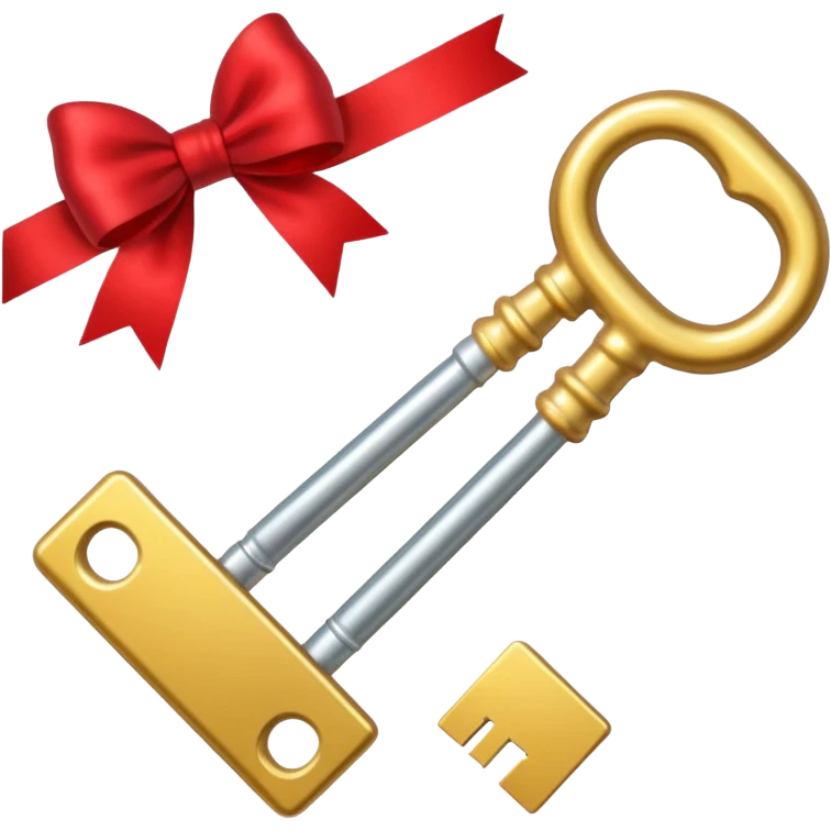 gold 2 keys with a red bow emoji