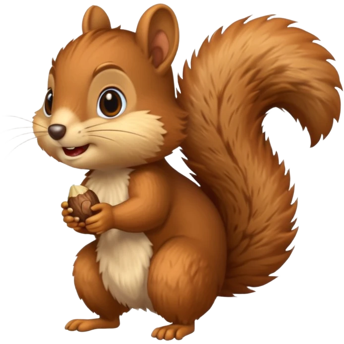 long-toothed squirrel character with acorn, full body emoji