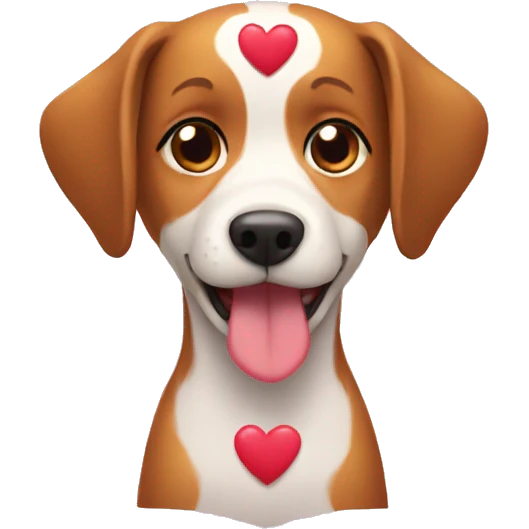 A dog with a heart  emoji