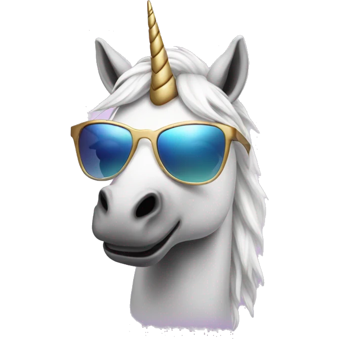 cool unicorn wearing sunglasses emoji
