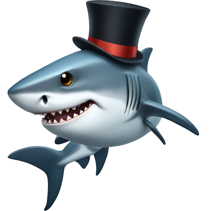 shark with tophat emoji