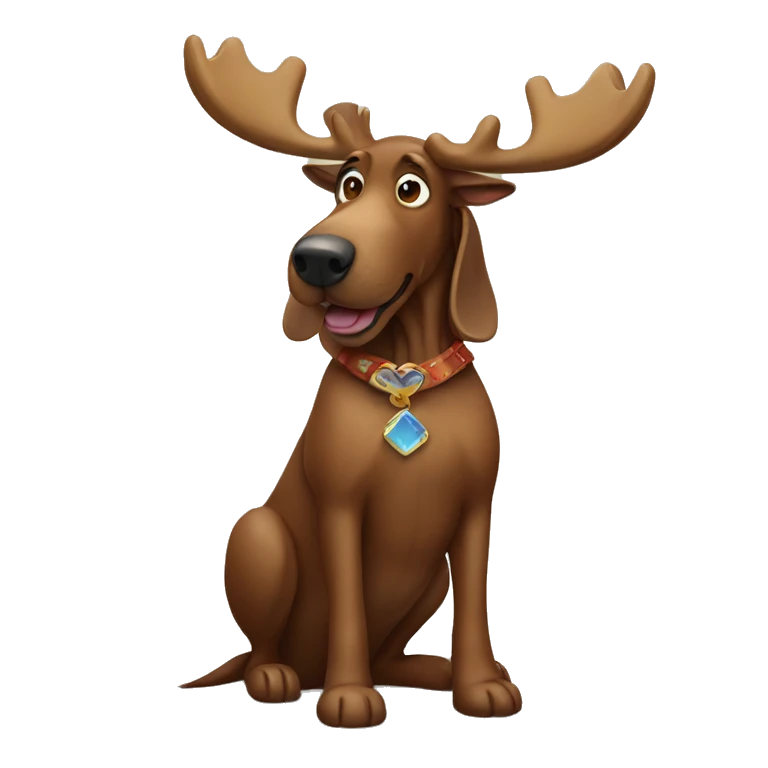 dog dressed as a moose emoji