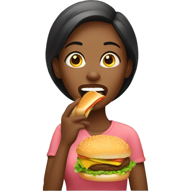 Women eating a burgur  emoji
