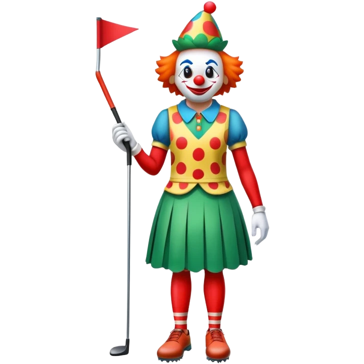 Un payaso vestido de golf haciendo el pino emoji