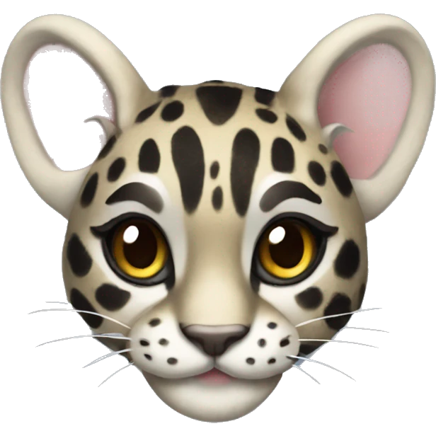clouded leopard with fairy wings emoji