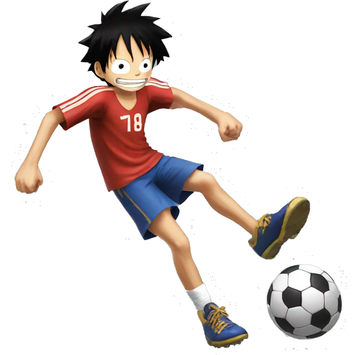 Monkey D. Luffy playing football  emoji