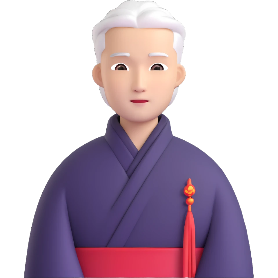 white haired handsome Chinese man emoji