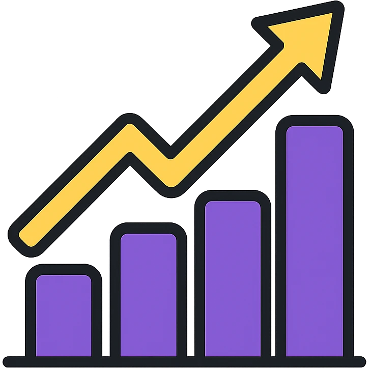growth graph in purple emoji