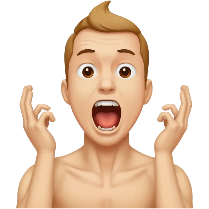 guy holding his neck and screaming  emoji