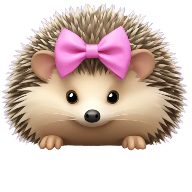 hedgehog with a pink bow emoji