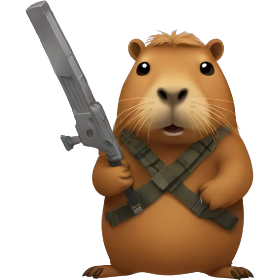 Capybara with weapon emoji