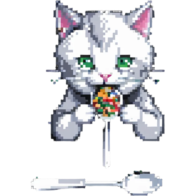 cat eating from a spoon emoji