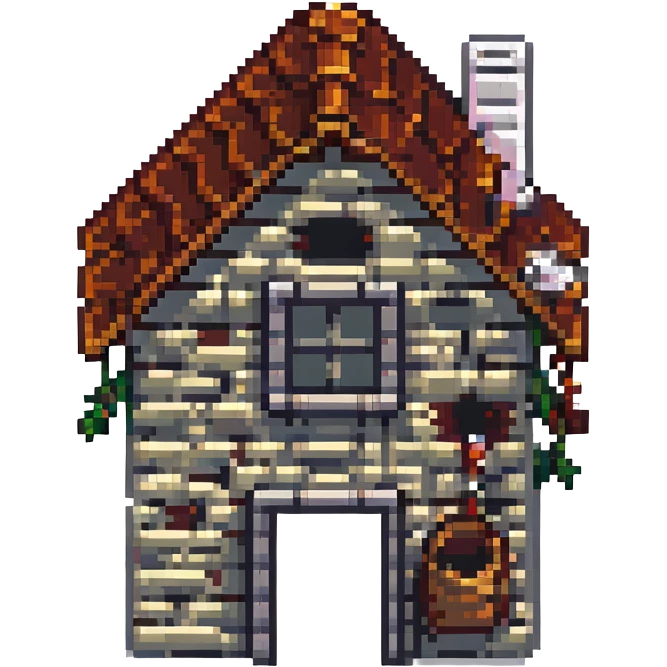 house, pixel art style emoji