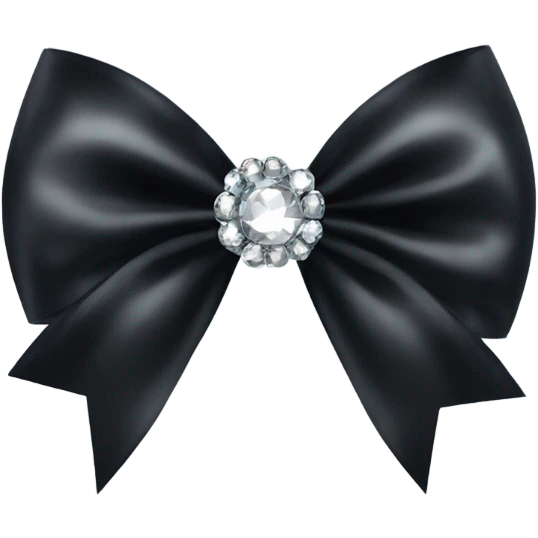 black silk bow with diamons emoji