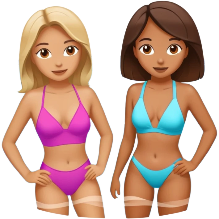 Girls enjoying summer poolside emoji