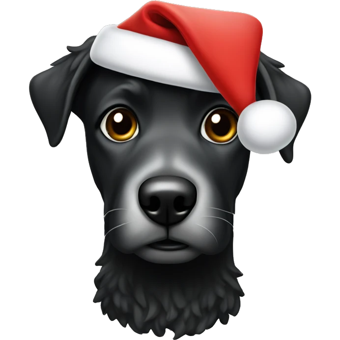 Black doodle with Santa hat emoji