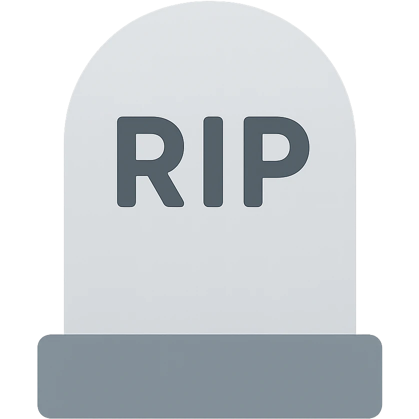 "RIP" gravestone  simple gradient emoji