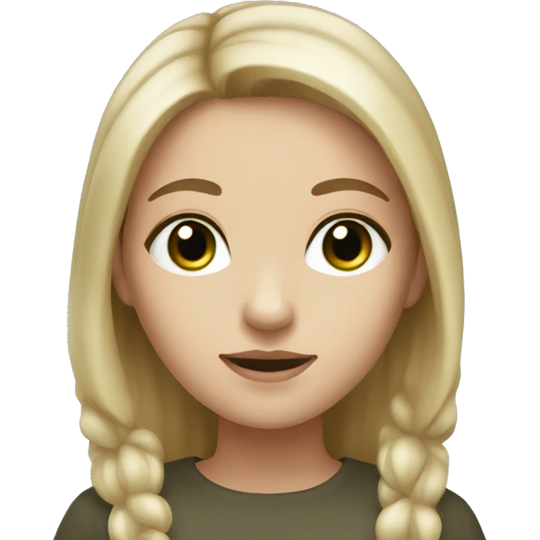 Girl with white skin, dark green eyes, light brown hair  emoji